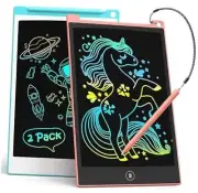 2 Pack LCD Writing Tablet, 8.5 Inch Colorful Doodle Board Drawing Blue Pink