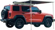Removable Retractable Vehicle Awning, Adjustable Height Car Roof Tent Waterproof UV50, Roof Rack Awning with Carrying Bag for Camping Outdoor Trips Expedition(Size:200X250cm/6.5X8.2ft)