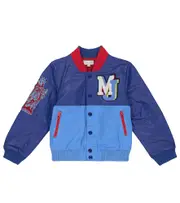 [Marc Jacobs Kids] Marc Jacobs Kids Leather-paneled bomber jacket Y 6 blue