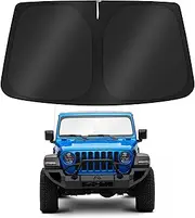 Windshield Sun Shade for 2020-2025 Jeep Gladiator(JT) Accessories,Sport,Sport S,Overland Rubicon Pickup(NO Sensor)Window Sunshade Sun Visor Protector Foldable Blocks UV Rays Keep Your Car Cooler