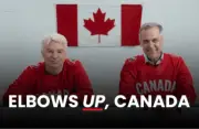 ELBOWS UP CANADA MARK CARNEY & MIKE MYERS FRIDGE MAGNET 5" x 3.5"