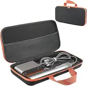 [Buziba] Travel Carrying Case for Dyson Airstrait HT01 Hair Straightener Hard Protective Case Storage Bag Layer Hair Accessories Tools Orgnizer (Black and Orange)