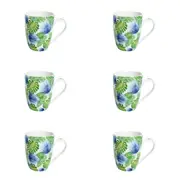 6x LVD Ceramic Tea/Coffee Mug Cup Tropic Home/Kitchen Drinkware 12cm Assorted