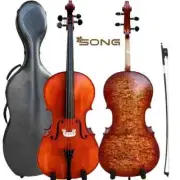 Great 7/8 Cello, Bird's Eye maple wood, Rich Big Sound, 100% hand Made #15888