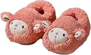 [JadeRich] Toddlers' Cartoon Sheep Fuzzy Fleece Slippers Lightweight Anti Skid Cozy House Shoes Boys/Girls
