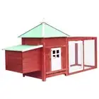 Wooden Chicken Coop Wooden Hen House Backyard Poultry Cage With Egg Box & Run