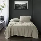 Waffle Weave Coverlet Set BEDSET BEDSPREAD TAN