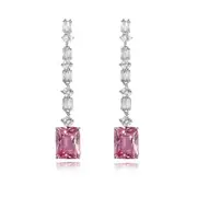 Culturesse Annalee Silver Plating Crystals Drop Earrings Blush Women Fashion