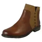 Ladies Rieker Fleece Lined Zip Up Stitch Detailed Casual Ankle Boots 'Z4951'