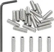 uxcell #10-24x5/8 Internal Hex Socket Set Grub Screws, 20 Pcs 304 Stainless Steel Cup Point Set Screw with Hex Key Wrench for Door Handles Bathroom Fixtures