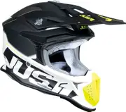 Just1 J18-F Hexa, motocross helmet , color: Matt Black/White/Neon-Yellow , size: M