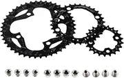 64/104 BCD Bike Chainring Set with Pin, Steel CNC Alloy Double/Triple MTB Chainring 22T 24T 26T 32T 38T 42T 44T 4 Bolts Mountain Bicycle Chainrings 8 9 10 Speed Compatible
