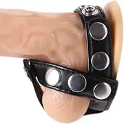 Dual Cock Ring Leather Ball Harness Divider Spreader Penis Rings Erection Sex Enhancer for Adult Sex Toys