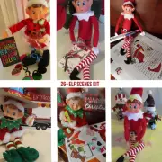 Pack of 26+ ELF SCENES PROPS KIT - All Pieces included CHRISTMAS ELF activities
