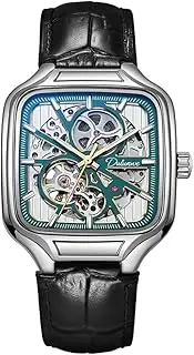 [DAXIAOYU] Skeleton Watch Men Fashion Stainless Steel Wristwatch Square Dial Luminous Automatic Mechanical Watches