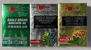 Bundle of 3 count Eagle Brand Medicated Oil 24 ml Green + 24ml White Aromatic + 24 ml Yellow Refresh