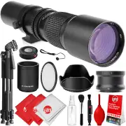 Opteka 500mm/1000mm FE Telephoto Lens + 60" Tripod for Sony E a9 a7R a7S a7 a1