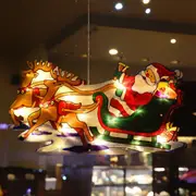 Elk Sledding Christmas Hanging Light Suction Cup Window Hanging Light Cute Christmas Decor