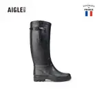 【AIGLE】女 寬版長筒膠靴AG-F8880A100 黑色(女膠靴 寬版長筒膠靴 雨靴)