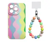 J15 Smartphone Protective Case Comfortable Phone Case with Hanging Chain for iPhone 14 Plus 6.7 inch