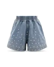 Lola + The Boys Girls' Rocker Studded Denim Shorts - Little Kid, Big Kid
