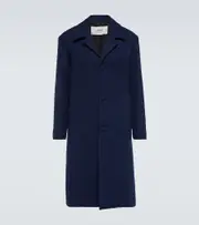 [Ami Paris] Ami Paris Single-breasted wool blend coat AU 93 blue