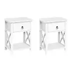 Artiss 2 Bedside Tables Drawers Side Table Nightstand Lamp Chest Unit Cabinet