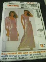 RARE BURDA MISSES EVENING DRESS & BOLERO 8647 Sewing Pattern UNCUT