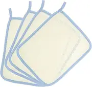 OHPHCALL 4pcs Square Towel Soap Bag Body Cloth Scrubber Exfoliating Cloth Body Exfoliation Cloth Face Exfoliator Scrubber Loofah Towel Soft Wash Cloths for Showering Towels Beige Nylon