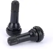 8 Pcs Black Rubber 413 Snap-in Stems for Car Tire and Motorcycle Valve Caps