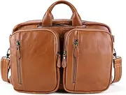[HAMKVBPR] Mens Briefcase Men Messenger Bag Vintage Leather Briefcase Large Satchel Shoulder Bag Rugged Computer Laptop Bag Messenger Bag for Work Business