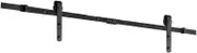 Cefito Sliding Barn Door Hardware, 2m Bypass Barns Doors Rail Track Slide Gate Roller Kit Wall Mount for Home Office Bedroom Garage, Carry up to 120kg Smooth Black