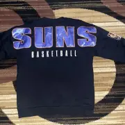 Phoenix Suns Mitchell & Ness NBA Sweatshirt L Large Cut & Sew Logo Black New