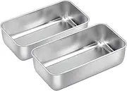 Homikit Loaf Pan Set of 2, 9 x 5 Inch Stainless Steel Loaf Pans for Baking Bread, Medium Metal Meatloaf Cake Pan Great for Home Kitchen, Oven & Dishwasher Safe, Rust Free
