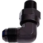 Aeroflow 90° NPT Swivel to Male AN Flare Adapter 1/2" to -12AN, AF922-12-08BLK