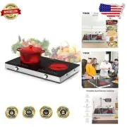 Versatile 2 Burner Electric Cooktop with Timer, Kids Lock & Overheat Protection