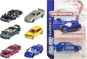 Majorette 212051029 Japan Premium Series 6 Types Metal Vehicles: Nissan, Mitsubishi, Toyota and Honda in Limited Edition Japan Series, Folding Elements, Scale 1:64, Length: 7.5 cm