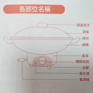 【永新牌】台灣製造電火鍋 電碗 煎，煮，炒，炸 免瓦斯 3公升 36公分 YS-360 多功能料理鍋【蘑菇生活家電】