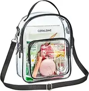 [Edraco] Clear Purses for Women Stadium, Black, One Size, Small Purse