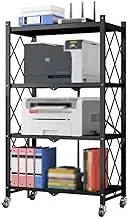 Printer Stand 4 Tier Metal Printer Stand Floor-Standing Printer Cart Mobile Printer Shelf for Office Fax Machine Scanner Stand Printer Stand with Storage
