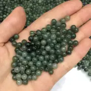 50pcs Real Grade A Natural Oil Green Jade Jadeite 5mm Round Loose Beads For Diy