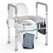 Roylvan Raised Toilet Seat W Handles 400lb Adjustable Width Height Commode Chair