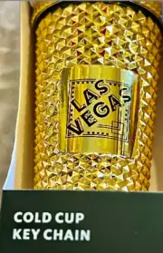 Starbucks Diamond Gold Studded Las Vegas Collection 2023 1oz Keychain New & Auth