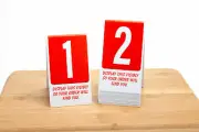 Plastic Table Numbers 1-100, Orange w/ White Number, Tent style, Free shipping