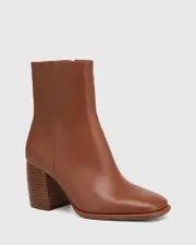 Pasha Warm Cinnamon Leather Ankle Boot