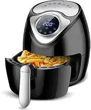 2.6L Mini Air Fryer 1300W Hot Oven Oil-Less Cooker Dehydrator With LCD Touchscreen Convection Toaster Nonstick Basket (Color : Black)