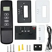 Gas Fireplace Remote Control Kit for Millivolt Latching Solenoid Gas Valves, LCD Fireplace Remote with Thermostatic & On/Off Controls & Receiver, Compatible with Skytech, Without Batteries