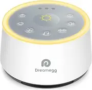 [Dreamegg] White Noise Machine - D1 Sound Machine for Sleeping & Relaxing, 24 Soothing Sounds, 3 Auto-off Timer, Soothing Night Light, Noise Machine for Baby/Kid/Adults/Office, USB or DC Powered, White