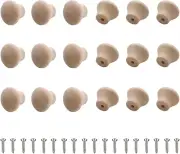 Wood Unfinished Cabinet Knobs Mini Wooden Drawer Handle Knobs Furniture Door Pul