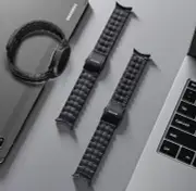 LULULOOK Titanium Band Strap For Samsung Galaxy Watch BLACK